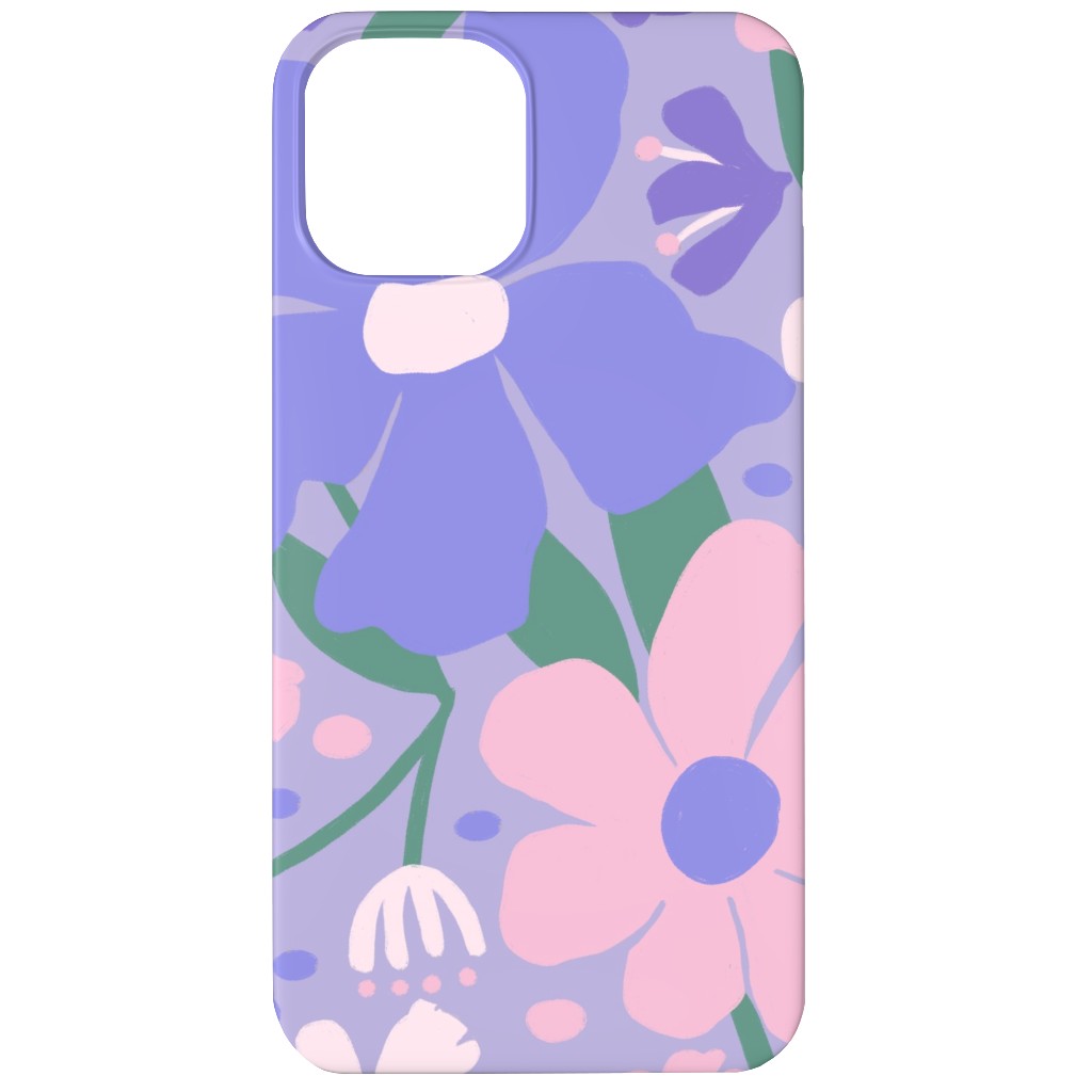 Blooming Garden on Lilac Phone Case, Slim Case, Matte, iPhone 12 Mini, Purple, Purple