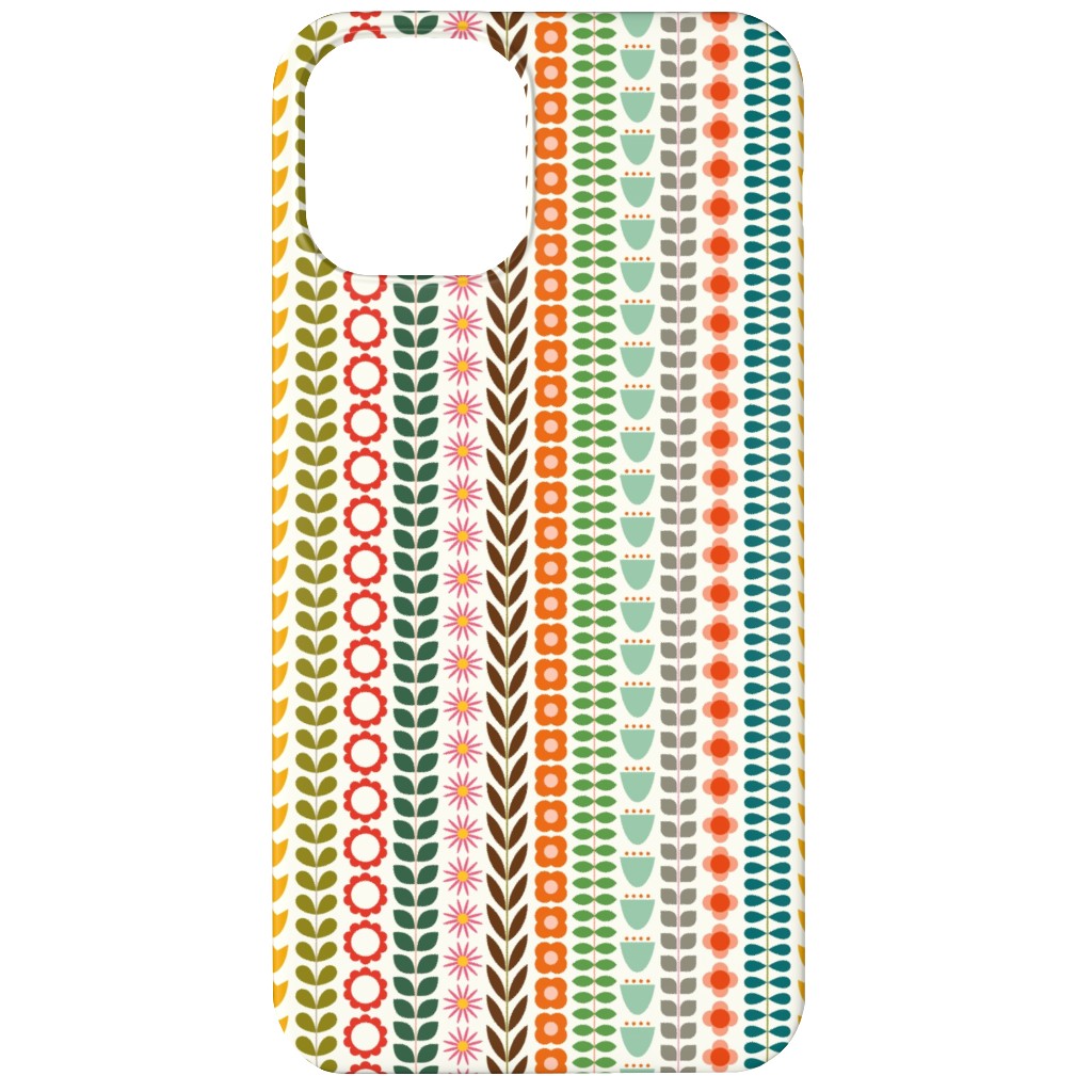 Scandinavian Folk Stripe - Multi Phone Case, Slim Case, Matte, iPhone 12 Mini, Multicolor