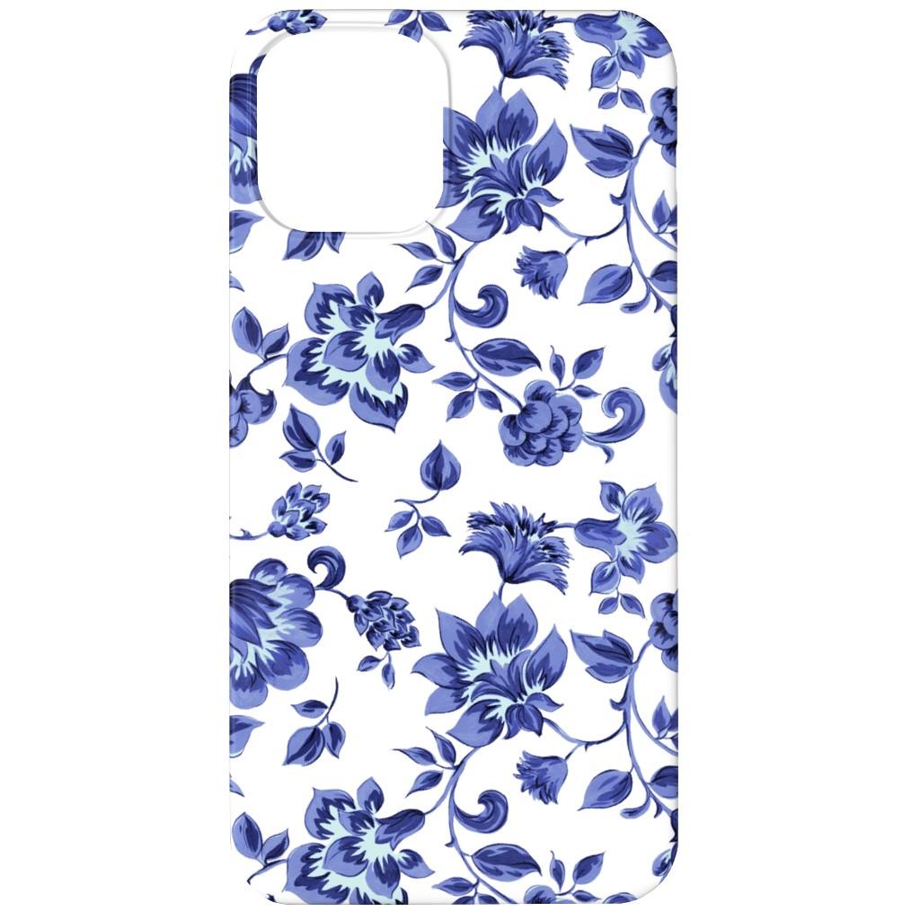 Fleurs De Provence - Blue and White Phone Case, Slim Case, Matte, iPhone 12 Mini, Blue, True Blue