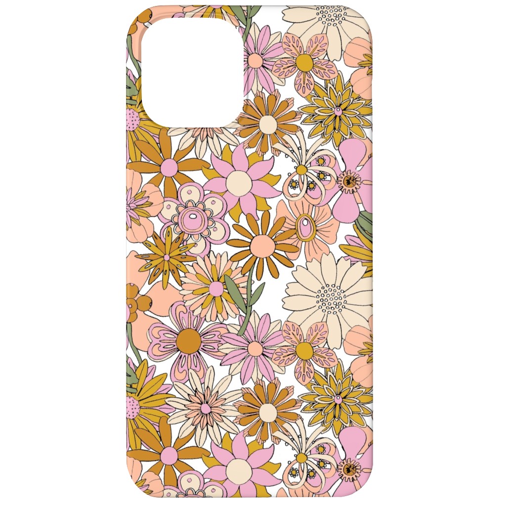 Chelsea Vintage Floral Garden - Pink Phone Case, Slim Case, Matte, iPhone 12 Mini, Pink, Bright Pink