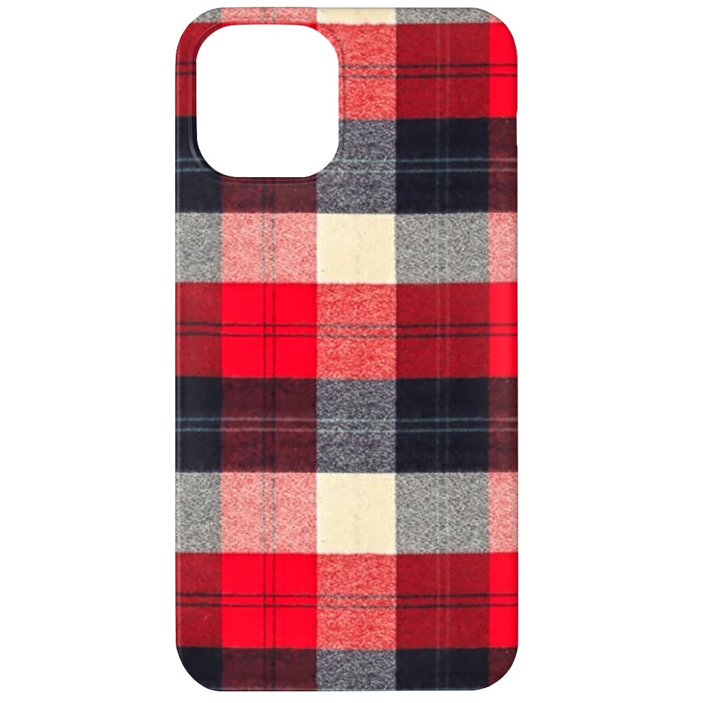 Lumberjack Flannel Buffalo Plaid - Red Phone Case, Slim Case, Matte, iPhone 12 Mini, Red