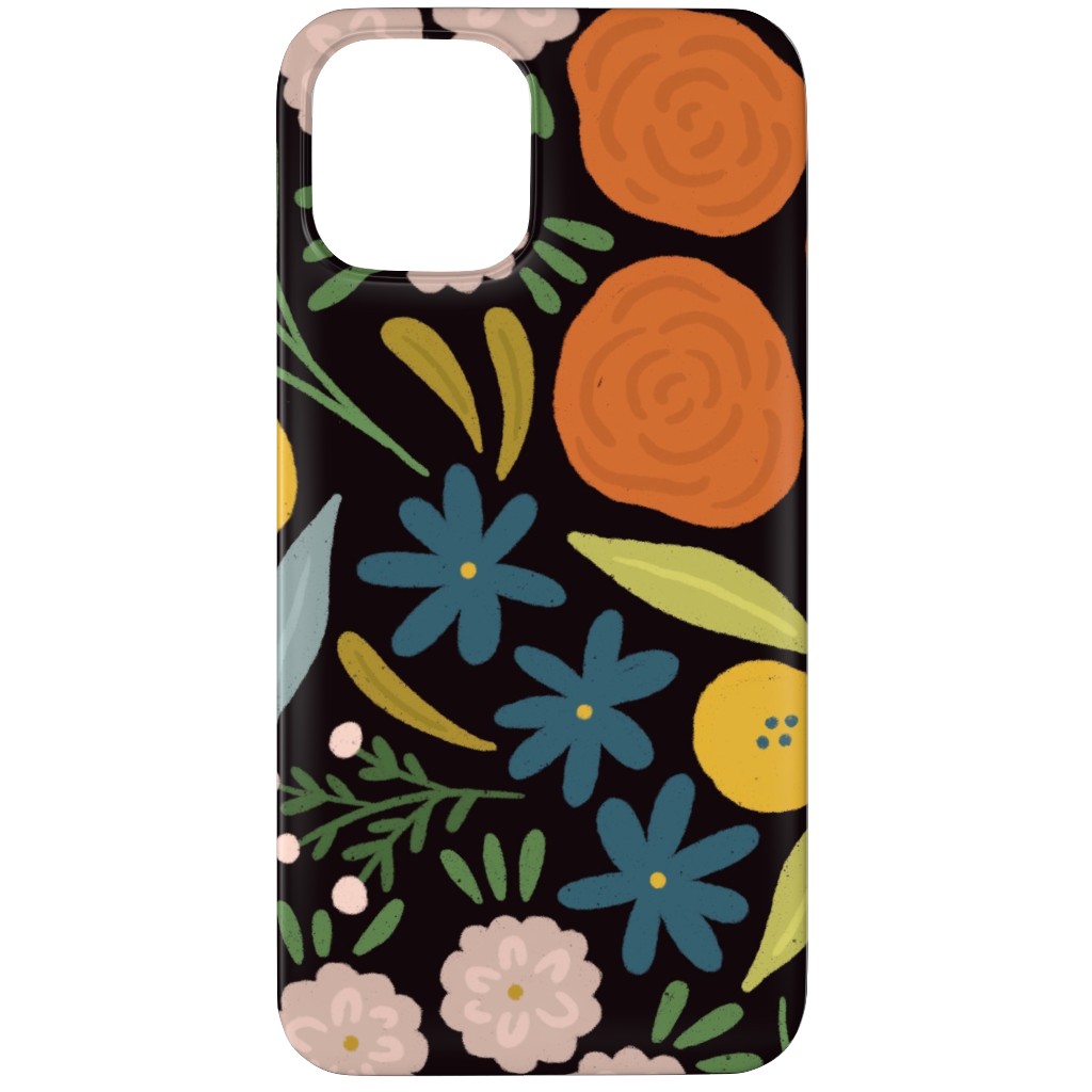 Sofia Floral - Dark Phone Case, Silicone Liner Case, Matte, iPhone 12 Pro Max, Multicolor