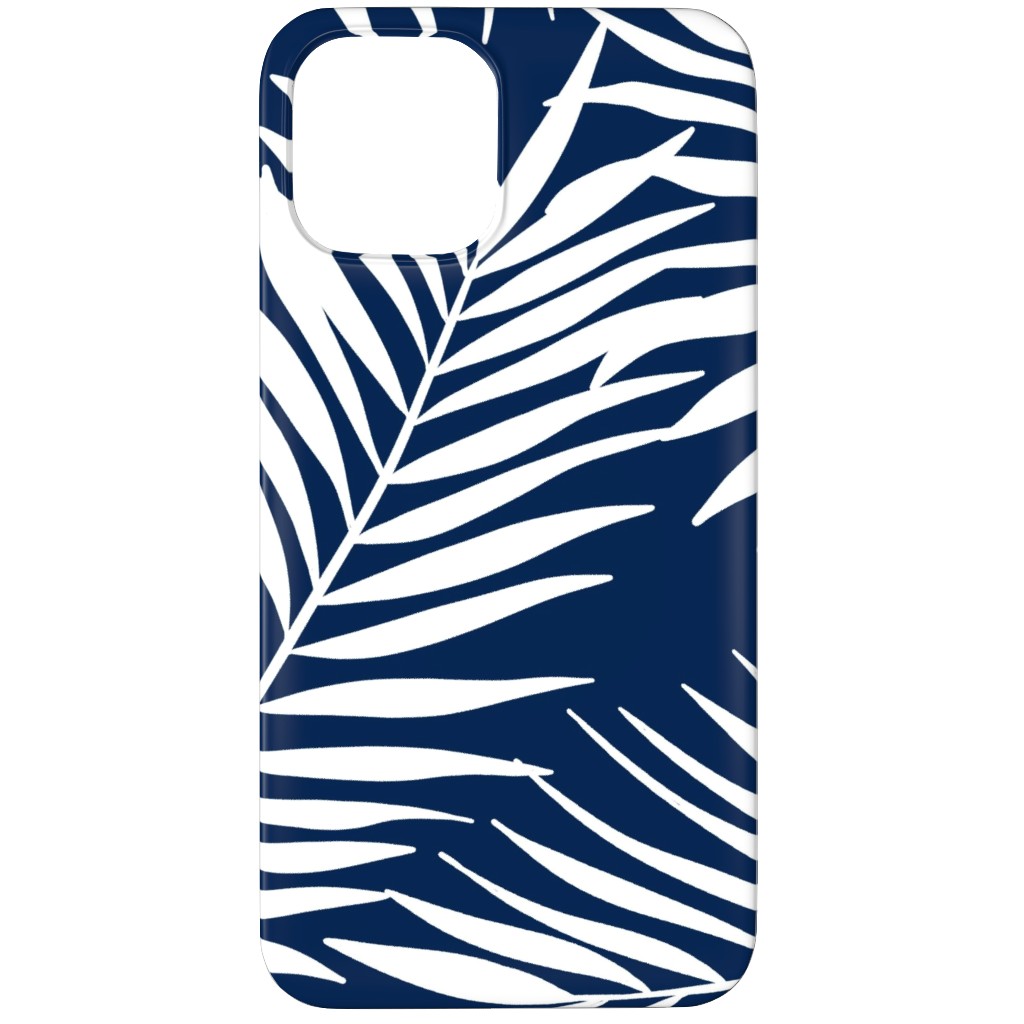 Palm Tree Leaves Phone Case, Silicone Liner Case, Matte, iPhone 12 Pro Max, Blue
