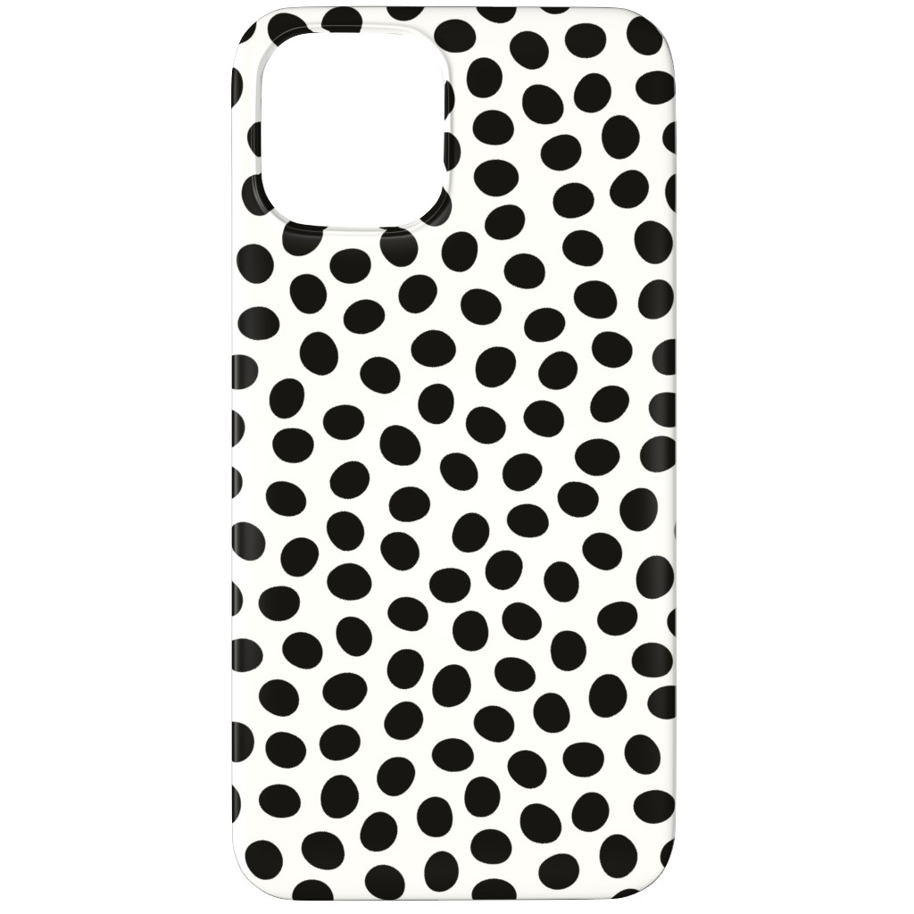 Dots - Black and White Phone Case, Silicone Liner Case, Matte, iPhone 12 Pro Max, White