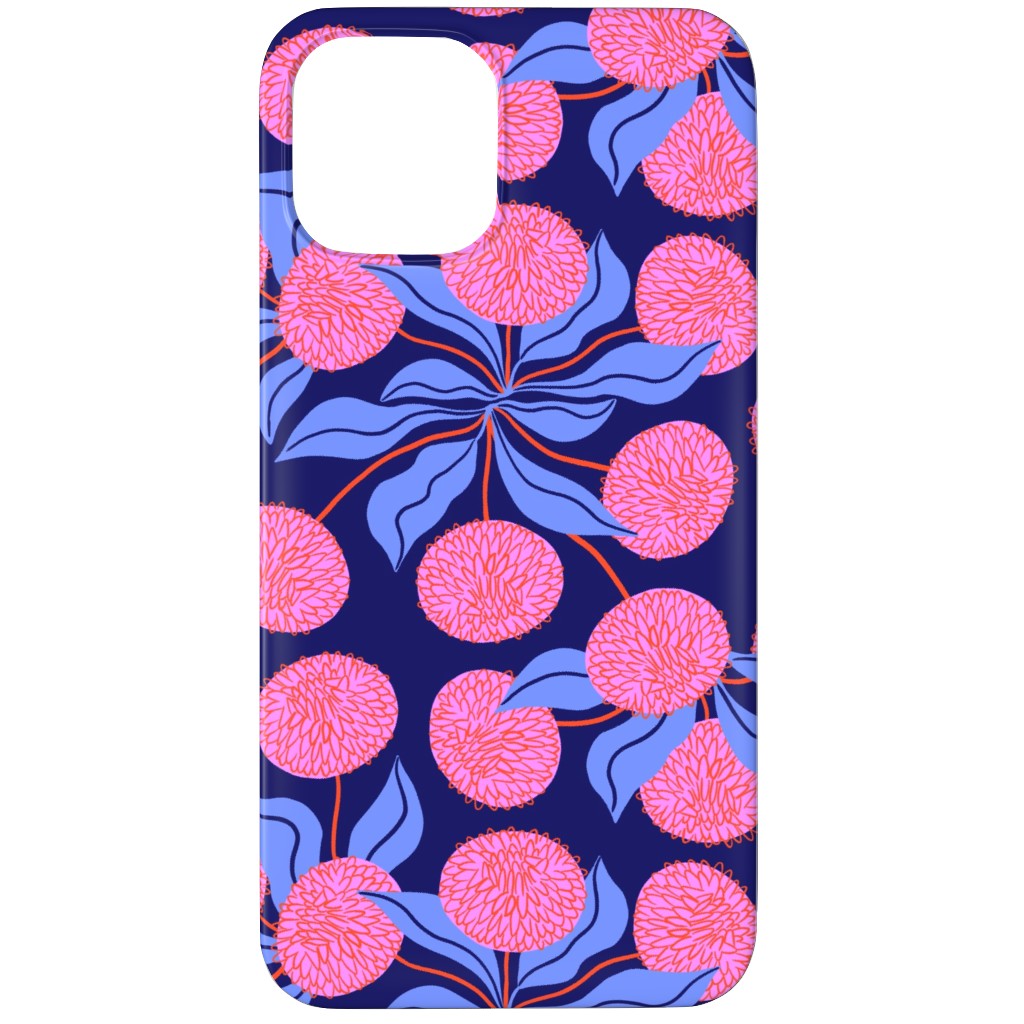 Marigold Pinwheels on Navy Phone Case, Silicone Liner Case, Matte, iPhone 12 Pro Max, Multicolor