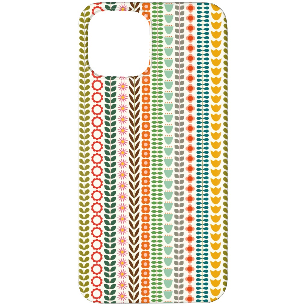Scandinavian Folk Stripe - Multi Phone Case, Silicone Liner Case, Matte, iPhone 12 Pro Max, Multicolor