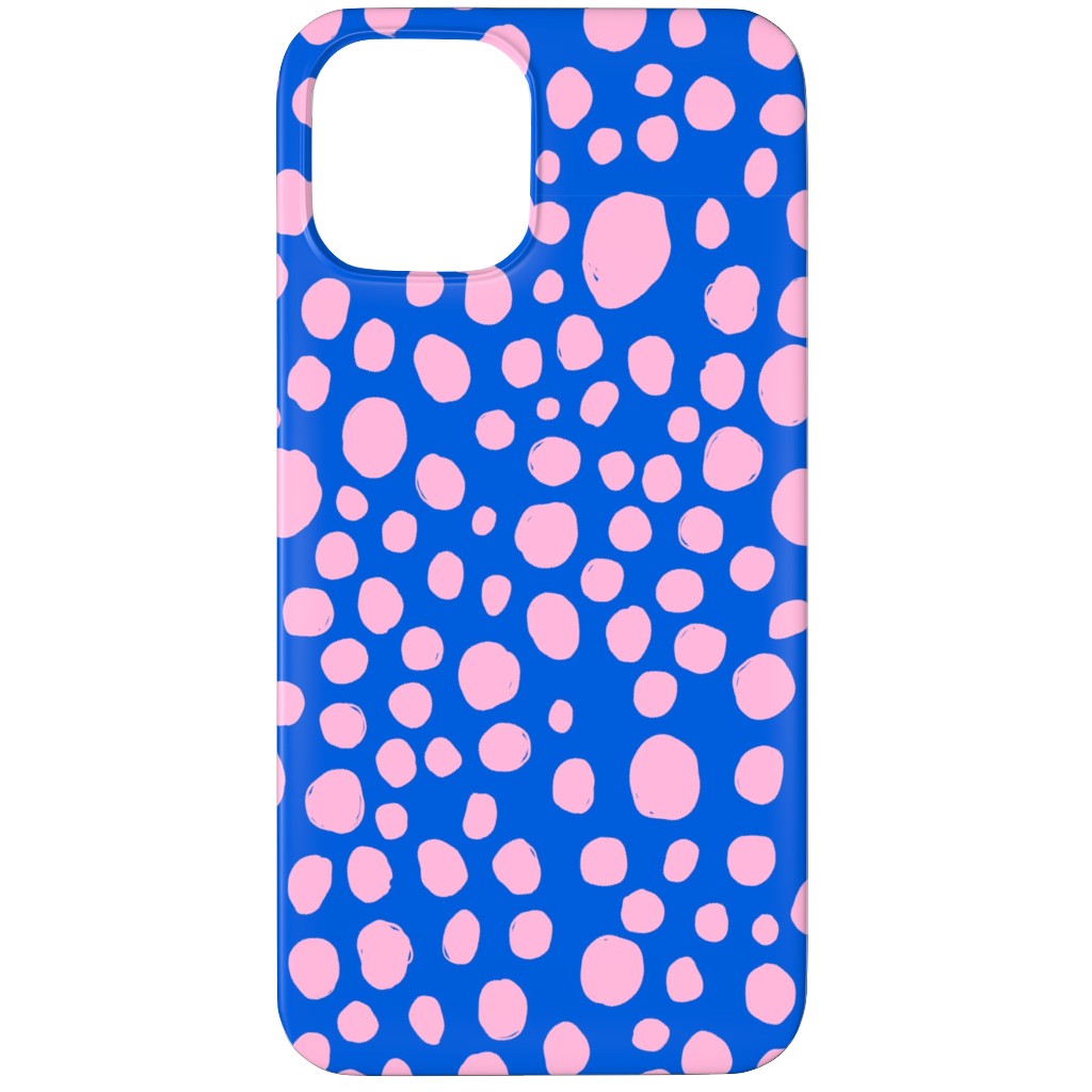 Polka Dot - Blue and Pink Phone Case, Silicone Liner Case, Matte, iPhone 12 Pro Max, Blue, True Blue