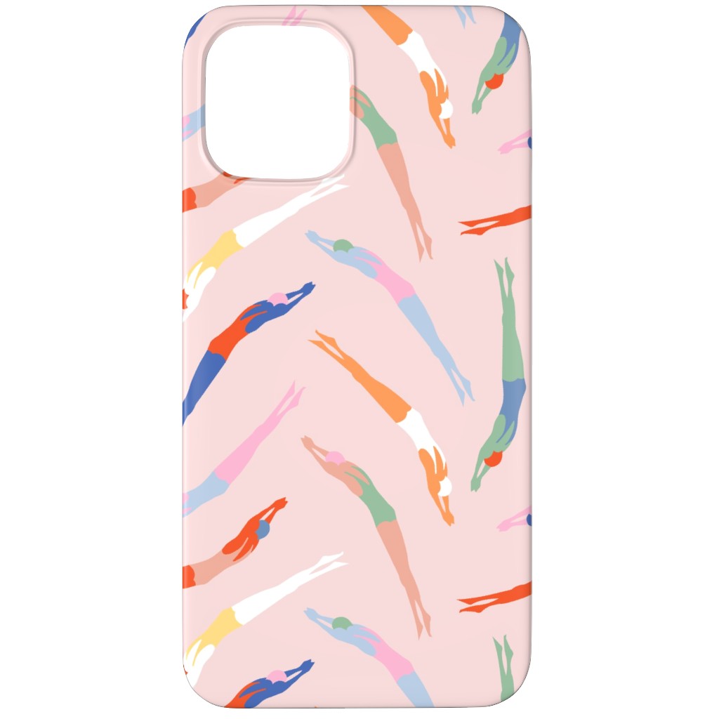 Art Deco Divers - Pink Phone Case, Silicone Liner Case, Matte, iPhone 12 Pro Max, Pink