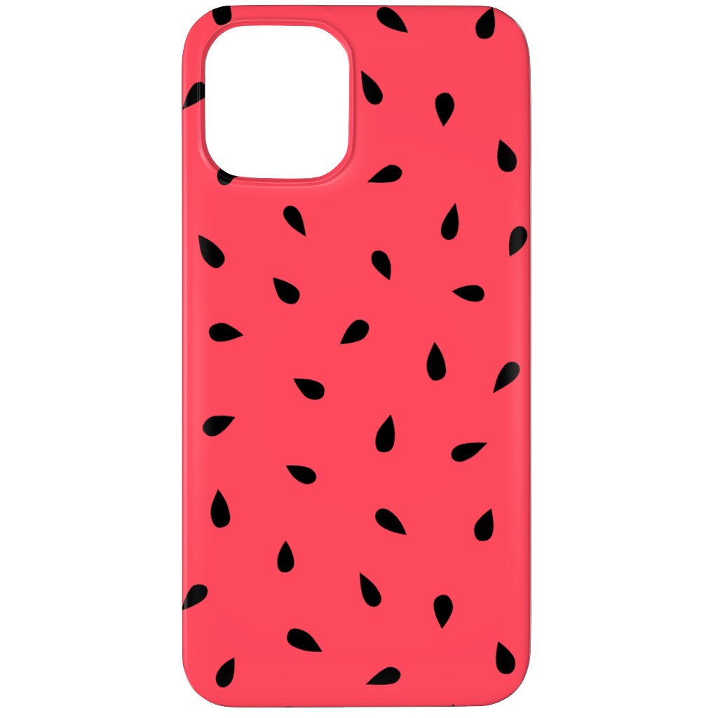 Watermelon Fruit Seeds Phone Case, Silicone Liner Case, Matte, iPhone 12 Pro Max, Red, Red