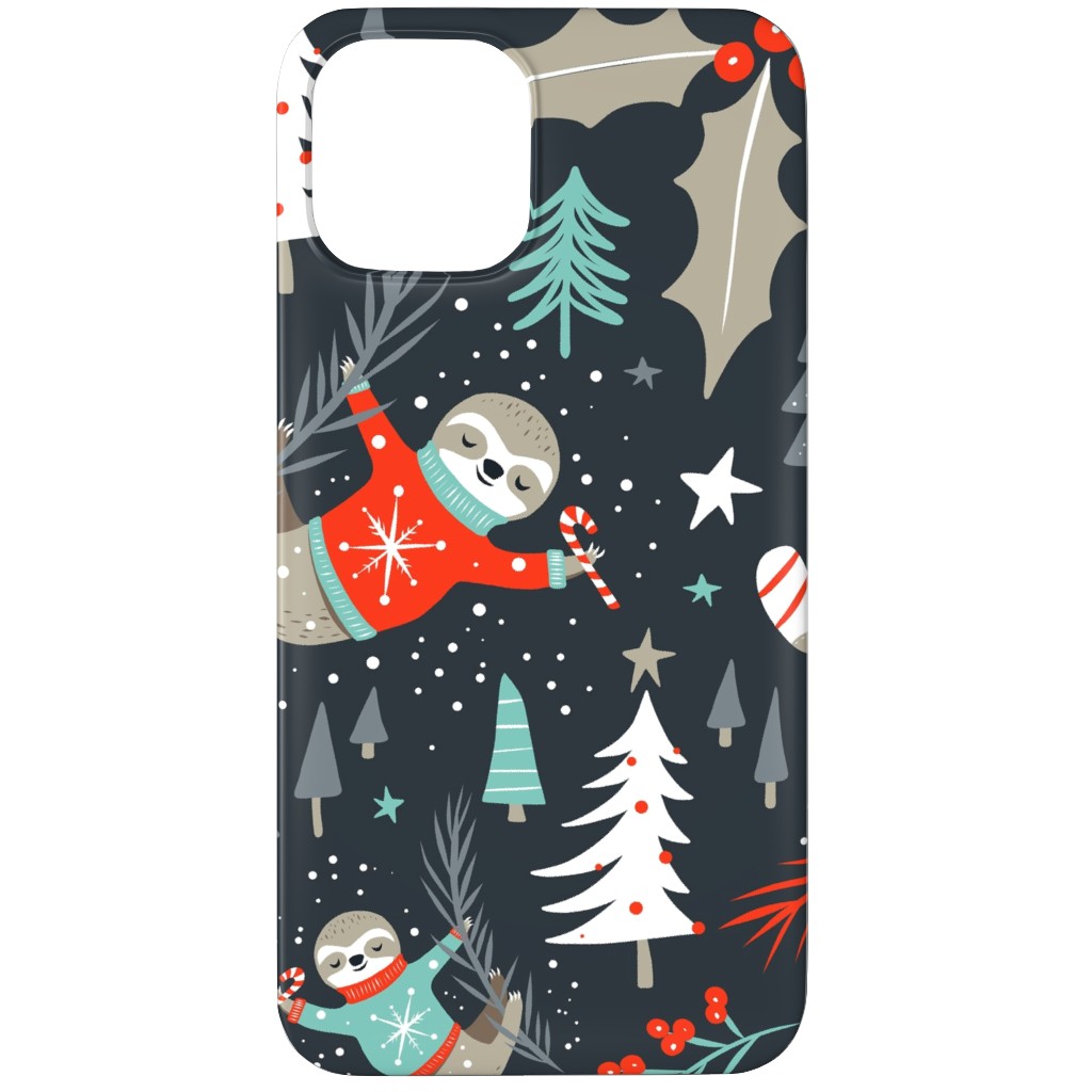 Slothy Holidays Phone Case, Silicone Liner Case, Matte, iPhone 12 Pro Max, Multicolor