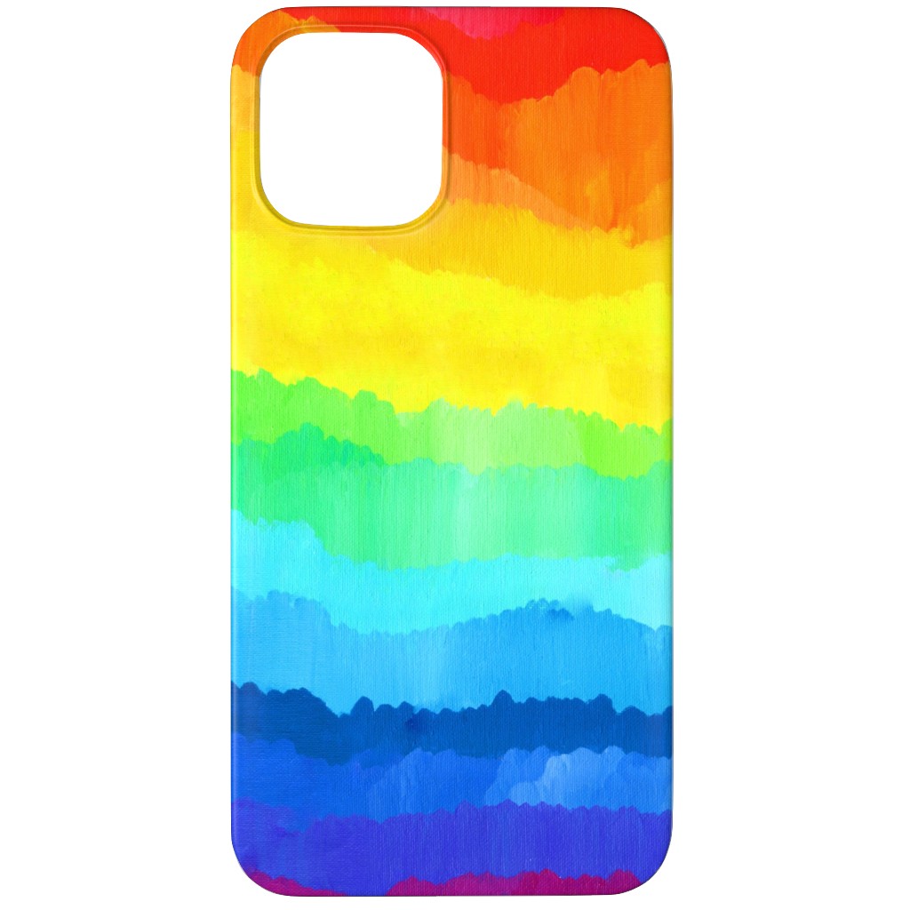 Rainbow Acrylic Waves Phone Case, Silicone Liner Case, Matte, iPhone 12 Pro Max, Multicolor