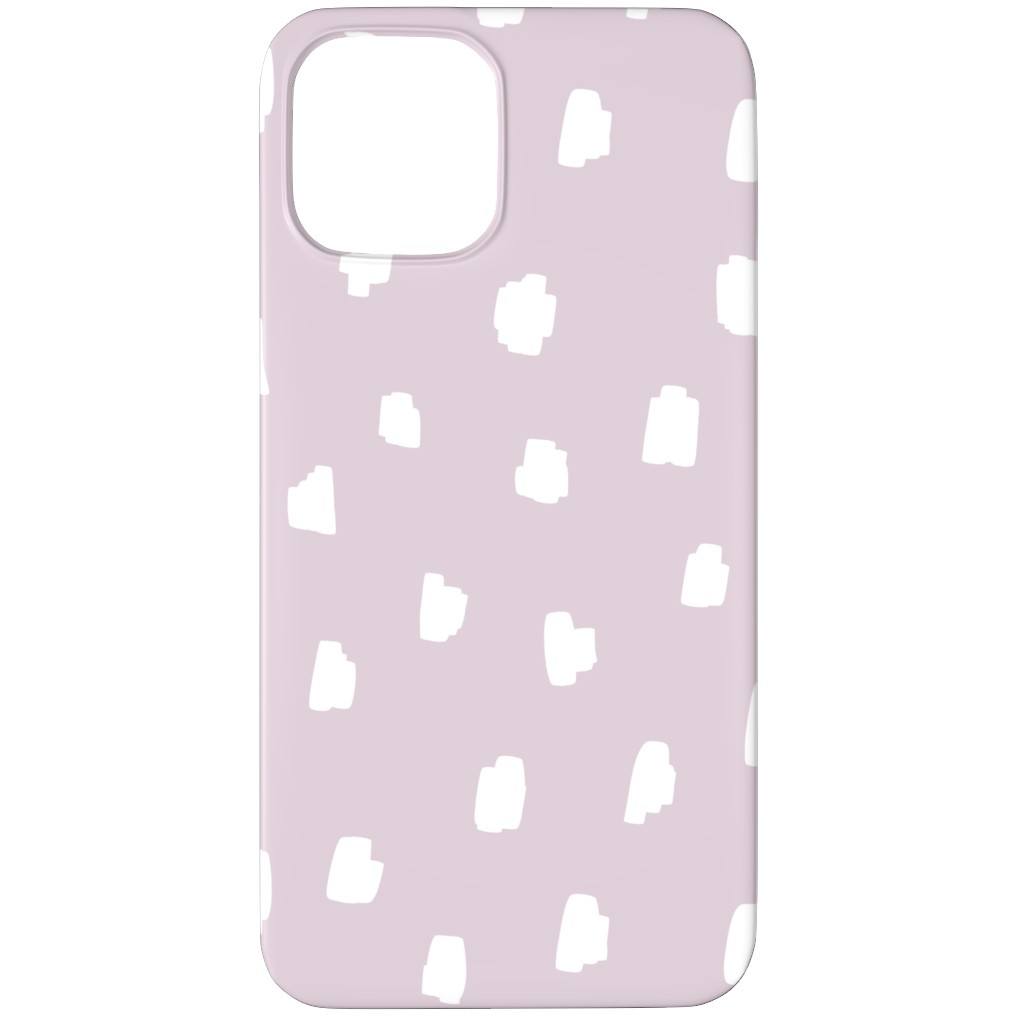 Scattered Marks - White on Lilac Phone Case, Silicone Liner Case, Matte, iPhone 12 Pro Max, Purple, Purple