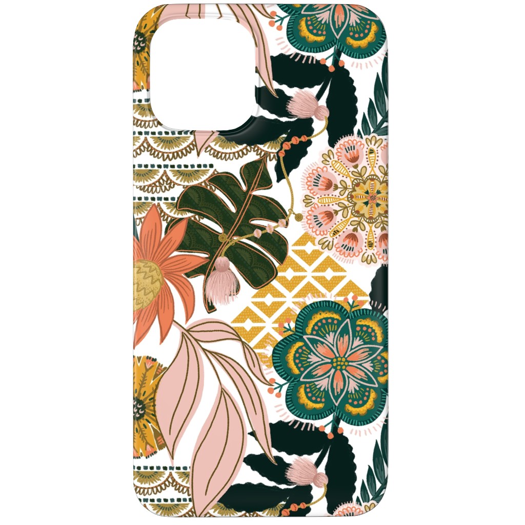 Boho Tropical - Floral - Multi Light Phone Case, Silicone Liner Case, Matte, iPhone 12 Pro Max, Multicolor