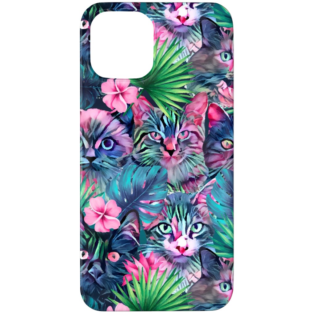 Summer Floral Cats - Multi Phone Case, Silicone Liner Case, Matte, iPhone 12 Pro Max, Multicolor
