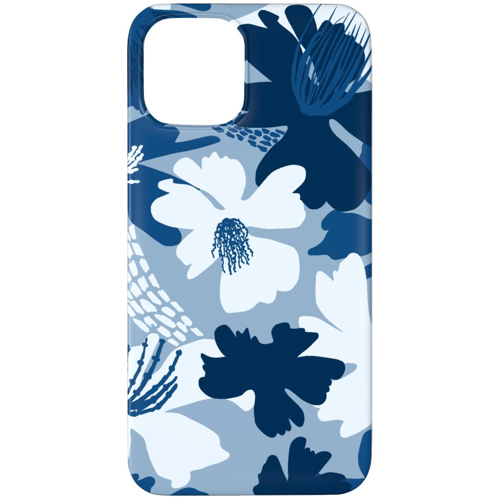 Barely Blue Floral Phone Case, Silicone Liner Case, Matte, iPhone 12 Pro Max, Blue
