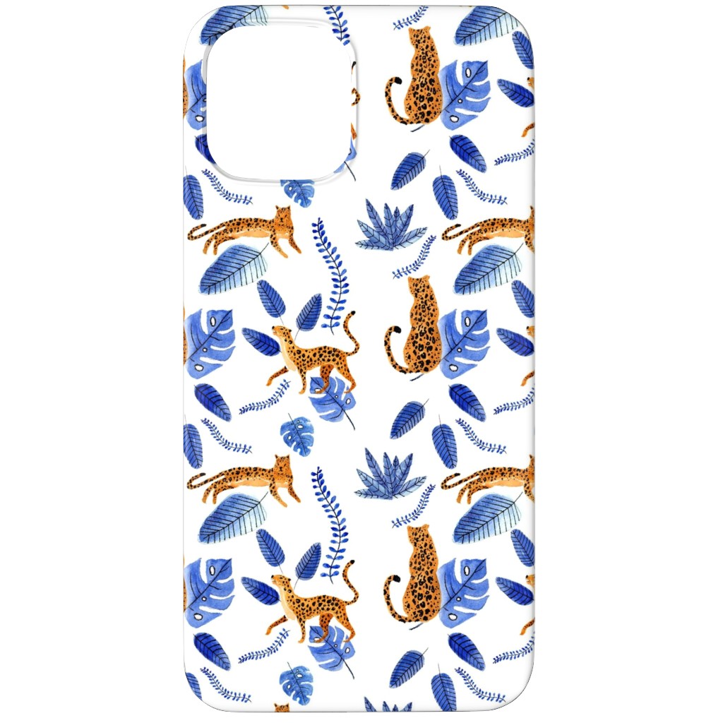 Leopard Tropical Exotic - Blue Phone Case, Silicone Liner Case, Matte, iPhone 12 Pro Max, Multicolor