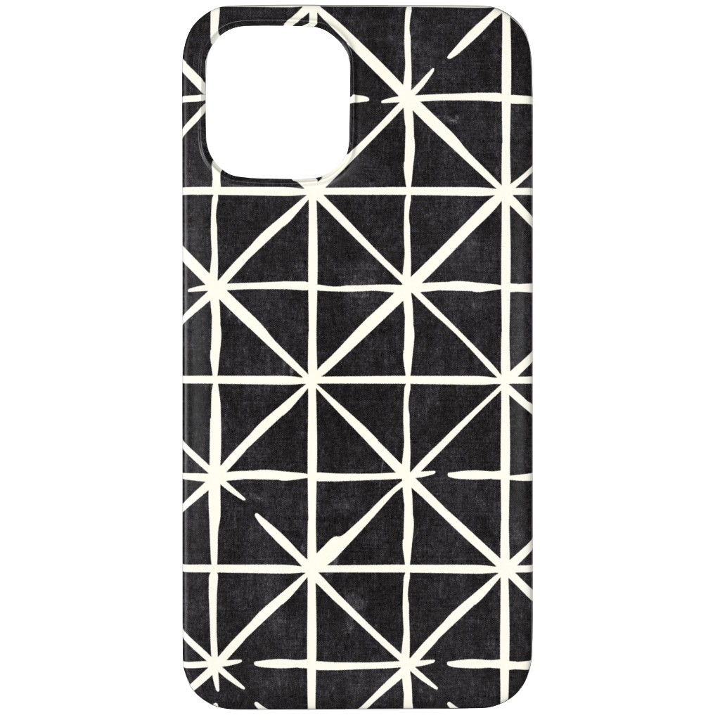 Geometric Triangles - Distressed Geometric Phone Case, Slim Case, Matte, iPhone 12 Pro Max, Black