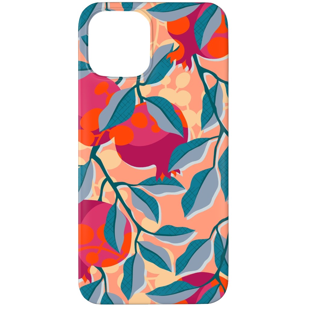 Retro Pomegranate- Pink and Blue Phone Case, Slim Case, Matte, iPhone 12 Pro Max, Multicolor
