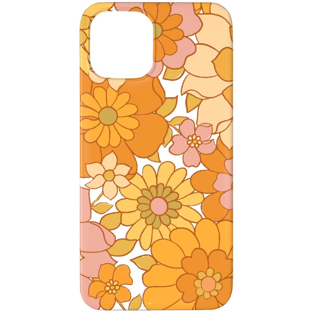 Avery Retro Floral Phone Case, Slim Case, Matte, iPhone 12 Pro Max, Orange, Marigold