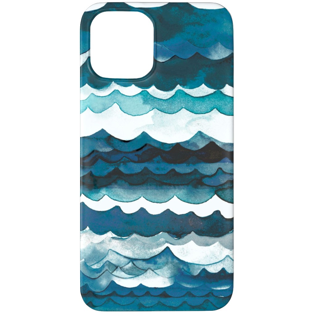 Sea Waves - Aqua Phone Case, Slim Case, Matte, iPhone 12 Pro Max, Blue, True Blue