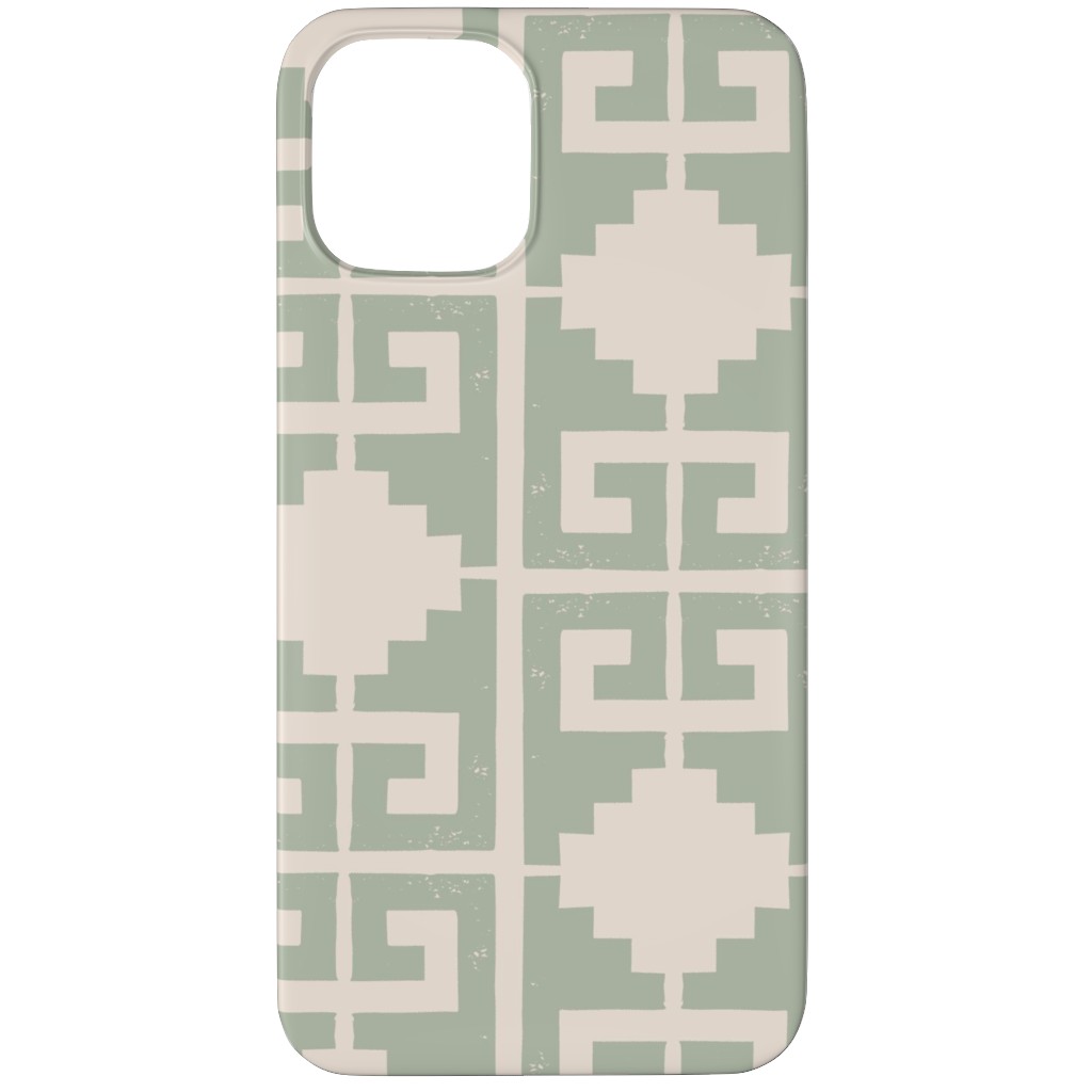 Greek To Me - Green on Cream Phone Case, Slim Case, Matte, iPhone 12 Pro Max, Green, Classic Green