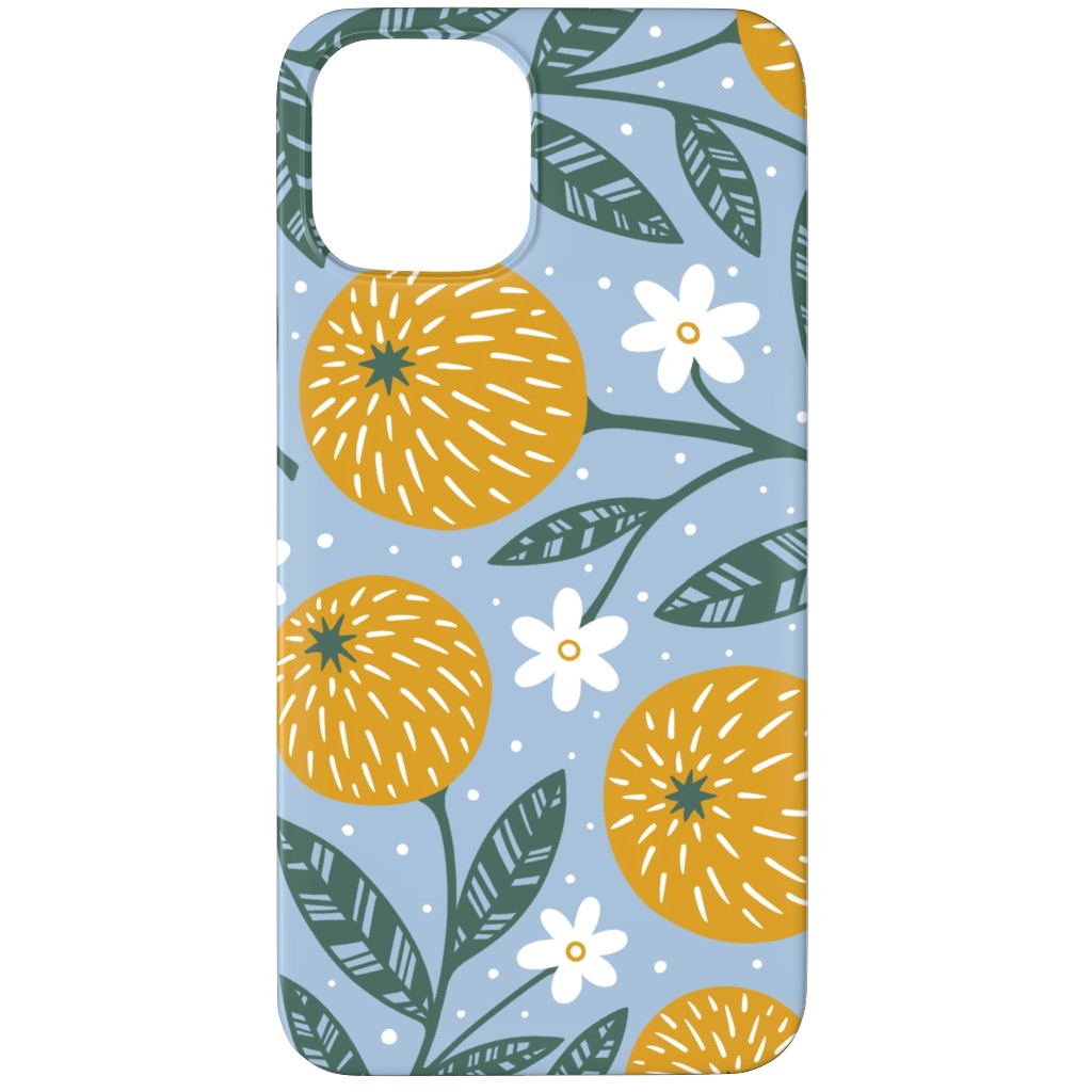 Orange Trees - Blue Phone Case, Slim Case, Matte, iPhone 12 Pro Max, Blue
