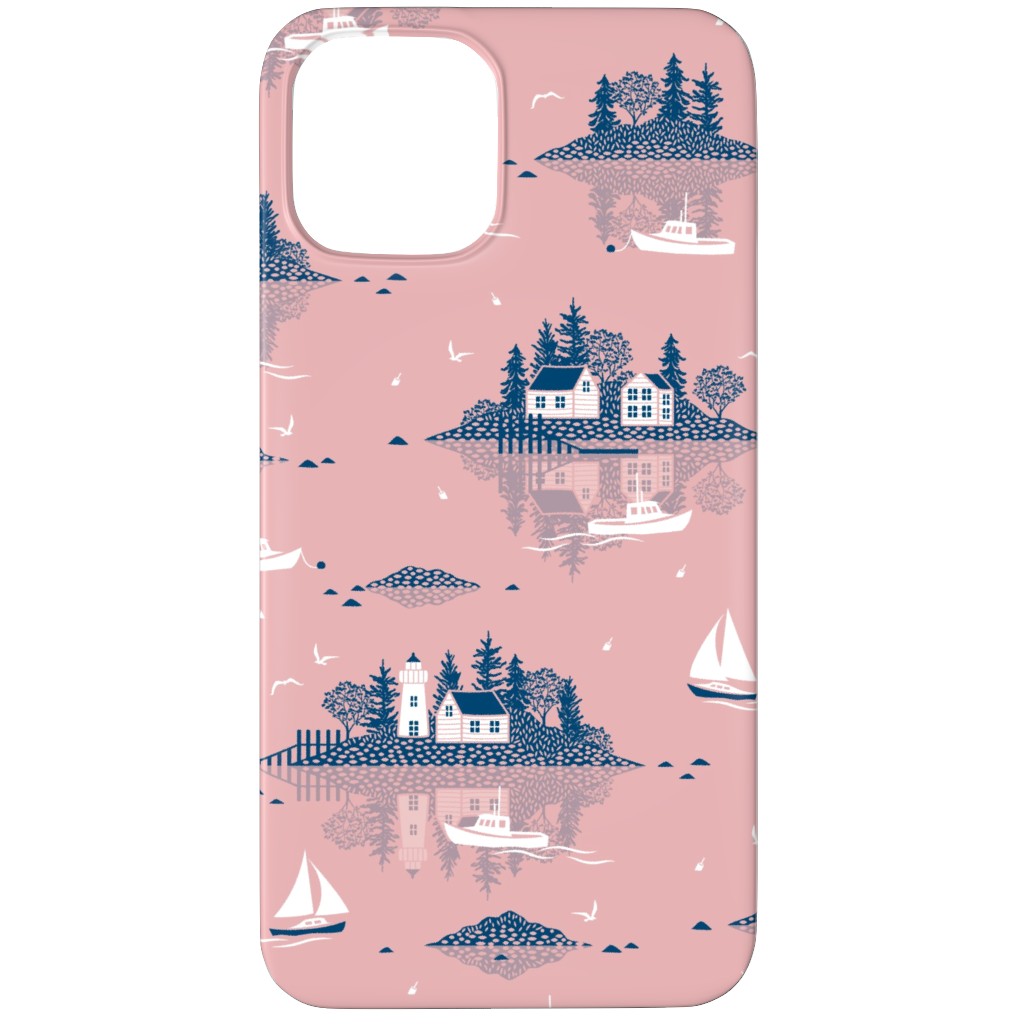 Maine Islands - Muted Pink Phone Case, Slim Case, Matte, iPhone 12 Pro Max, Pink, Bright Pink