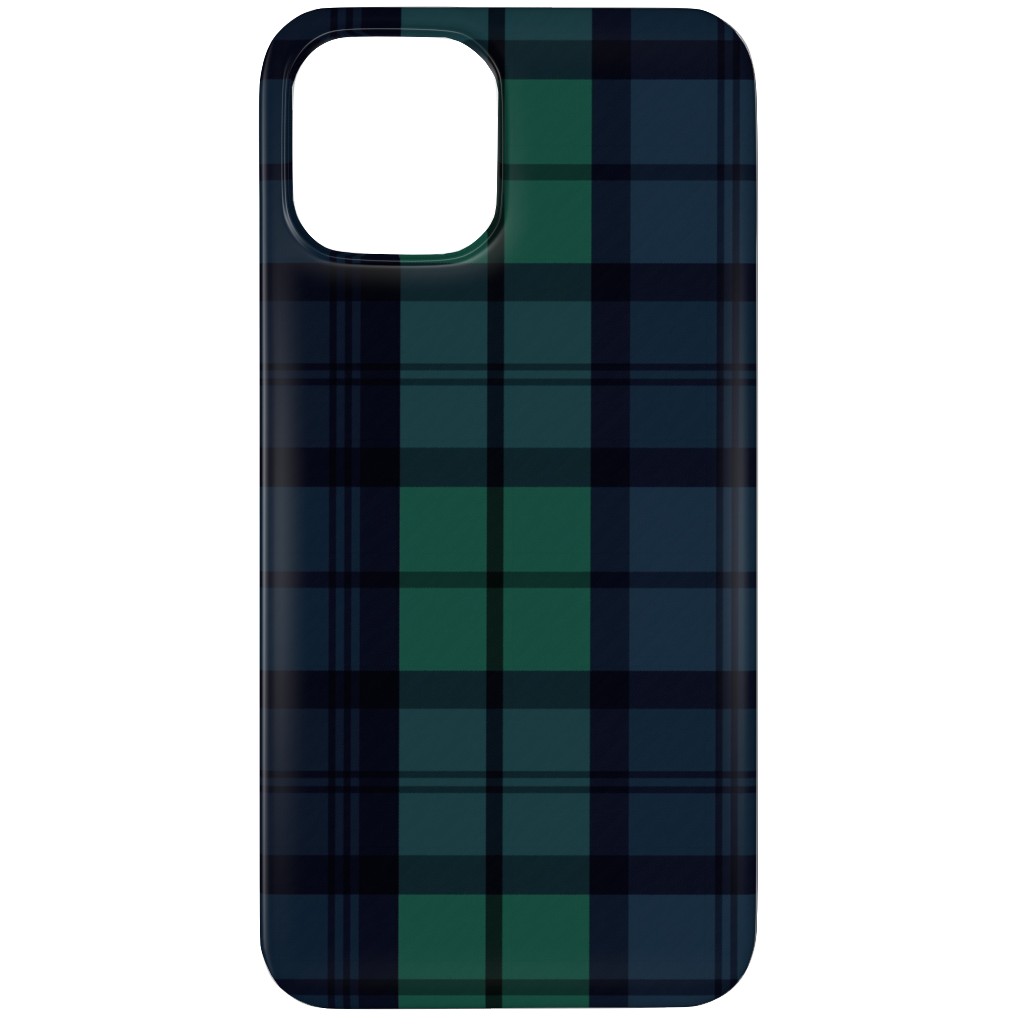 Dark Green Plaid Phone Case, Slim Case, Matte, iPhone 12 Pro Max, Green