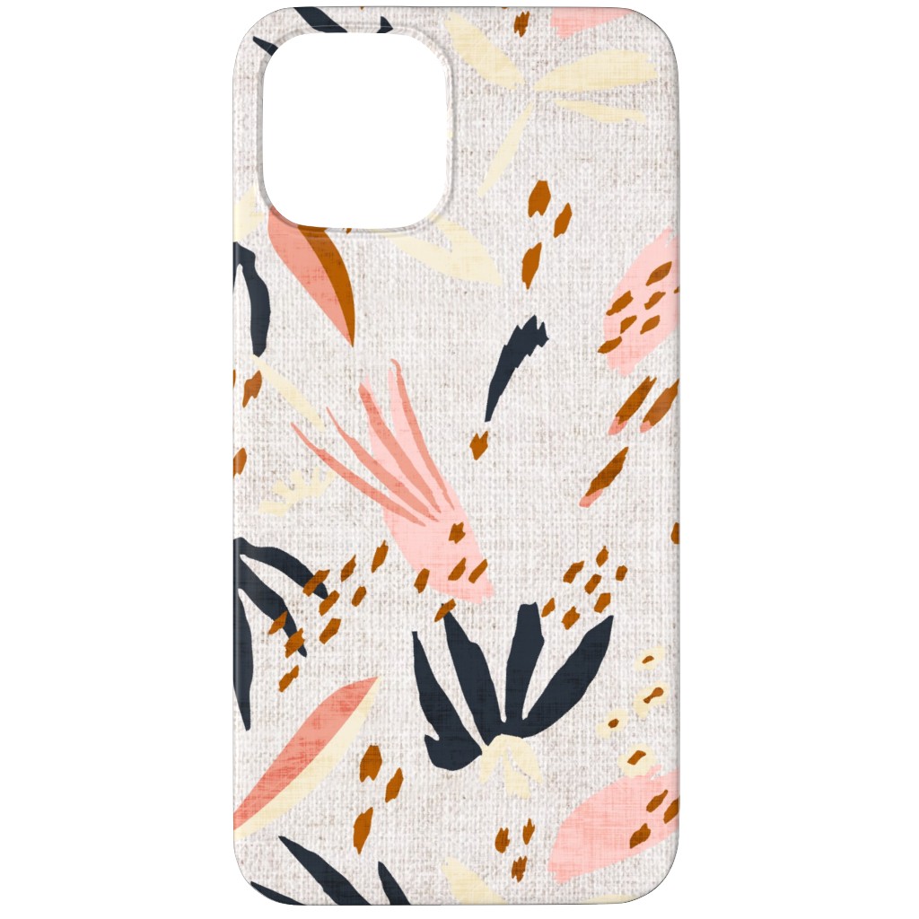 French Linen Floral - Pink Phone Case, Slim Case, Matte, iPhone 12 Pro Max, Pink, Bright Pink