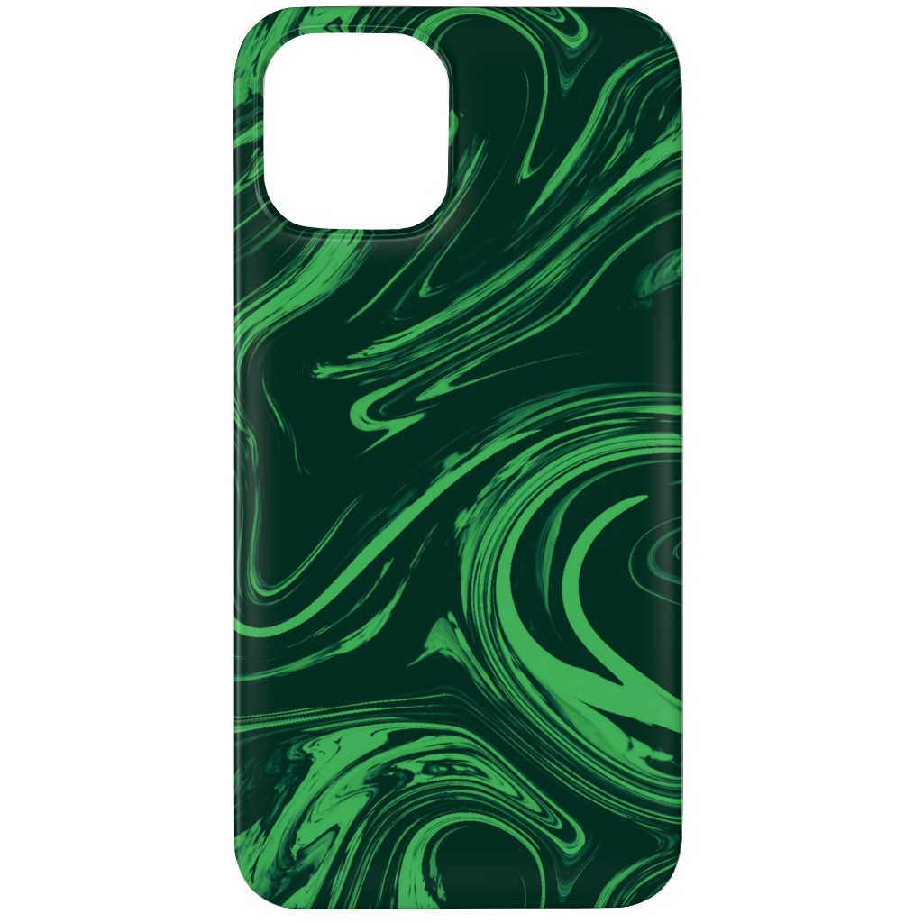 Marbled Paper - Deep Emerald Phone Case, Slim Case, Matte, iPhone 12 Pro Max, Green