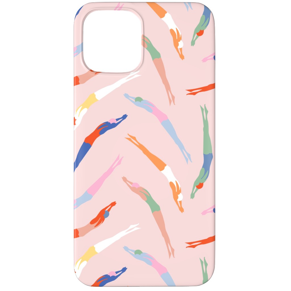 Art Deco Divers - Pink Phone Case, Slim Case, Matte, iPhone 12 Pro Max, Pink