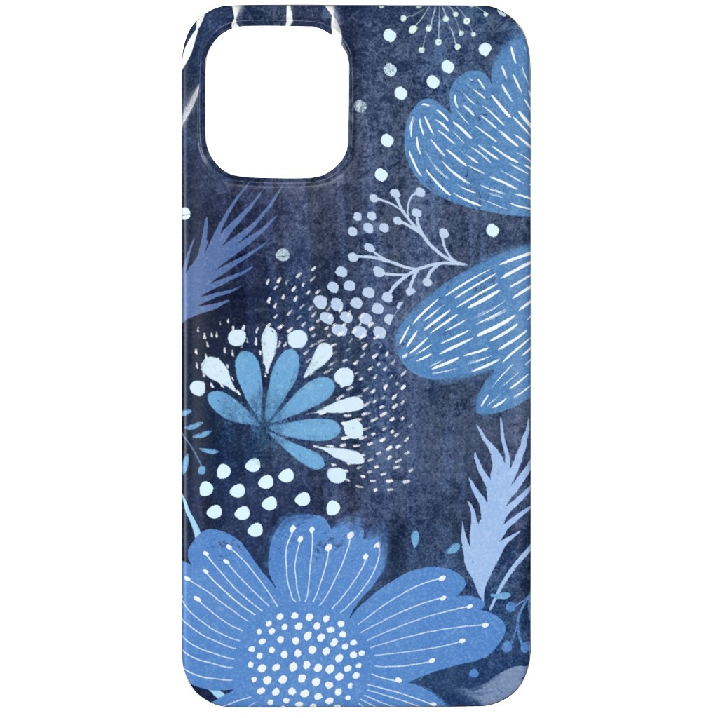 Shibori Flower Abundance - Blue Phone Case, Slim Case, Matte, iPhone 12 Pro Max, Blue