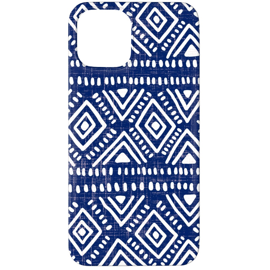 Abstract Diamonds - Navy Phone Case, Silicone Liner Case, Matte, iPhone 12 Pro, Blue