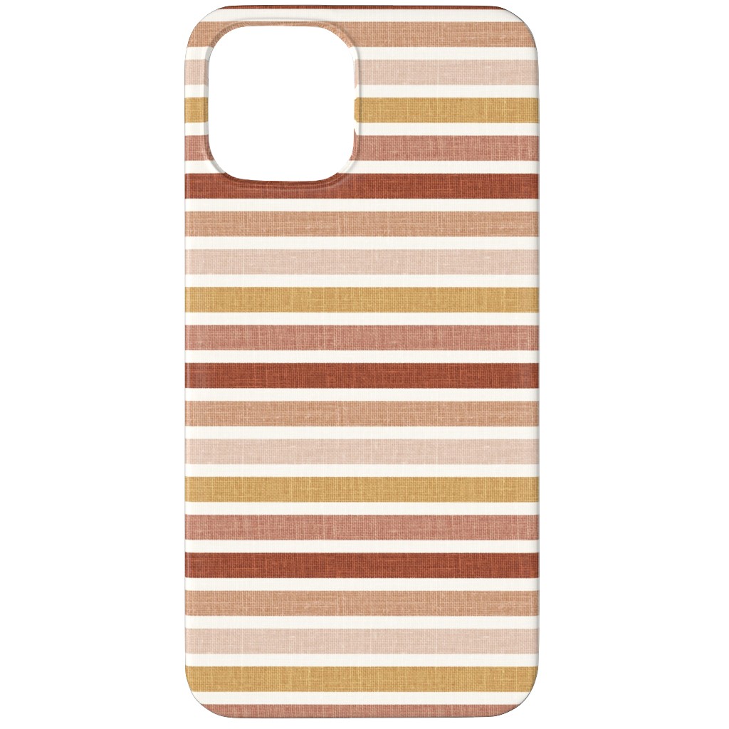 Retro Stripes - Pink on Faux Linen Phone Case, Silicone Liner Case, Matte, iPhone 12 Pro, Pink