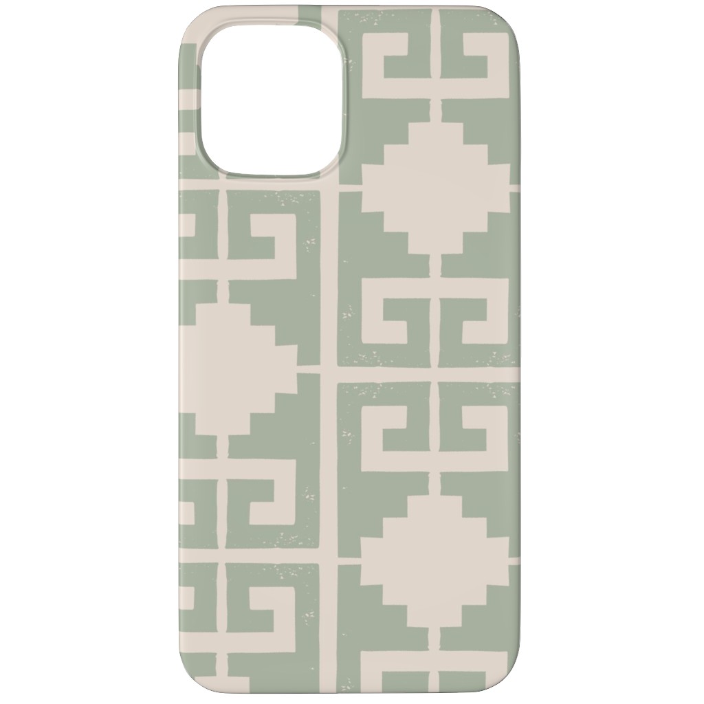Greek To Me - Green on Cream Phone Case, Silicone Liner Case, Matte, iPhone 12 Pro, Green