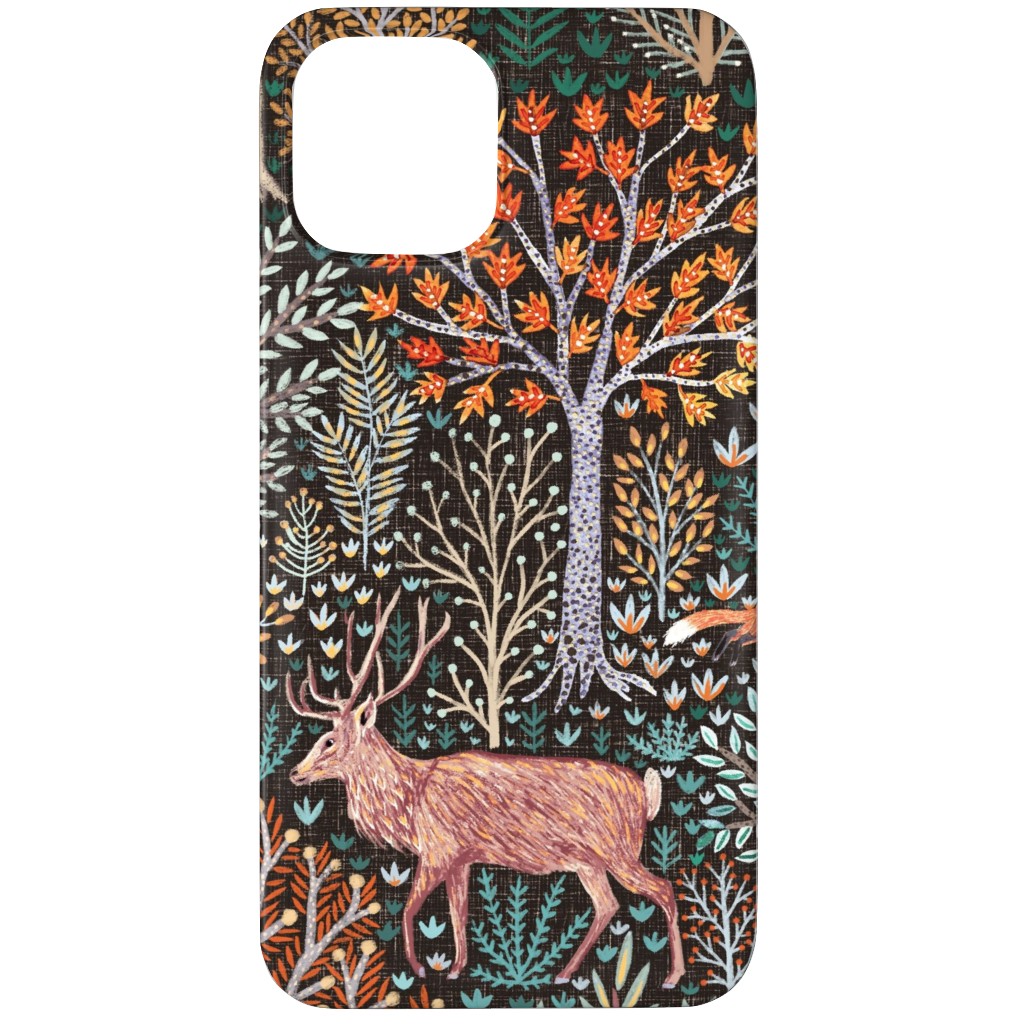 Rustic Fall Forest Animals - Multi Phone Case, Silicone Liner Case, Matte, iPhone 12 Pro, Multicolor