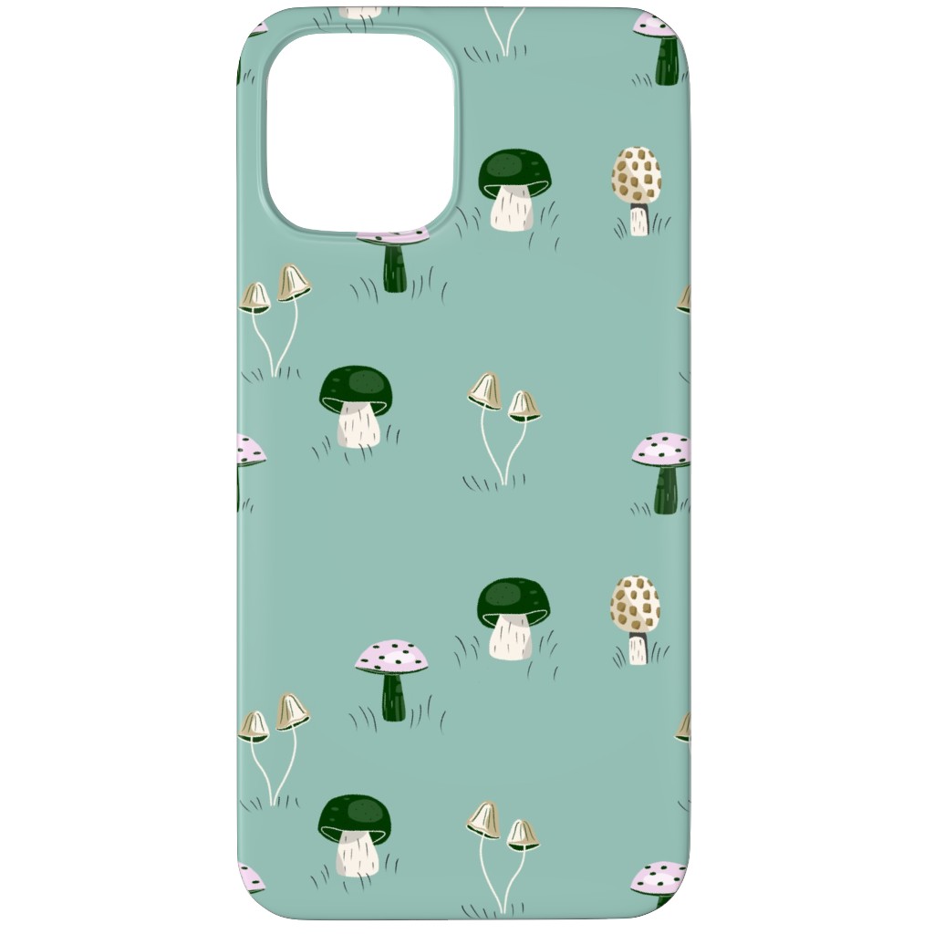 Mushroom Field - Green Phone Case, Silicone Liner Case, Matte, iPhone 12 Pro, Green