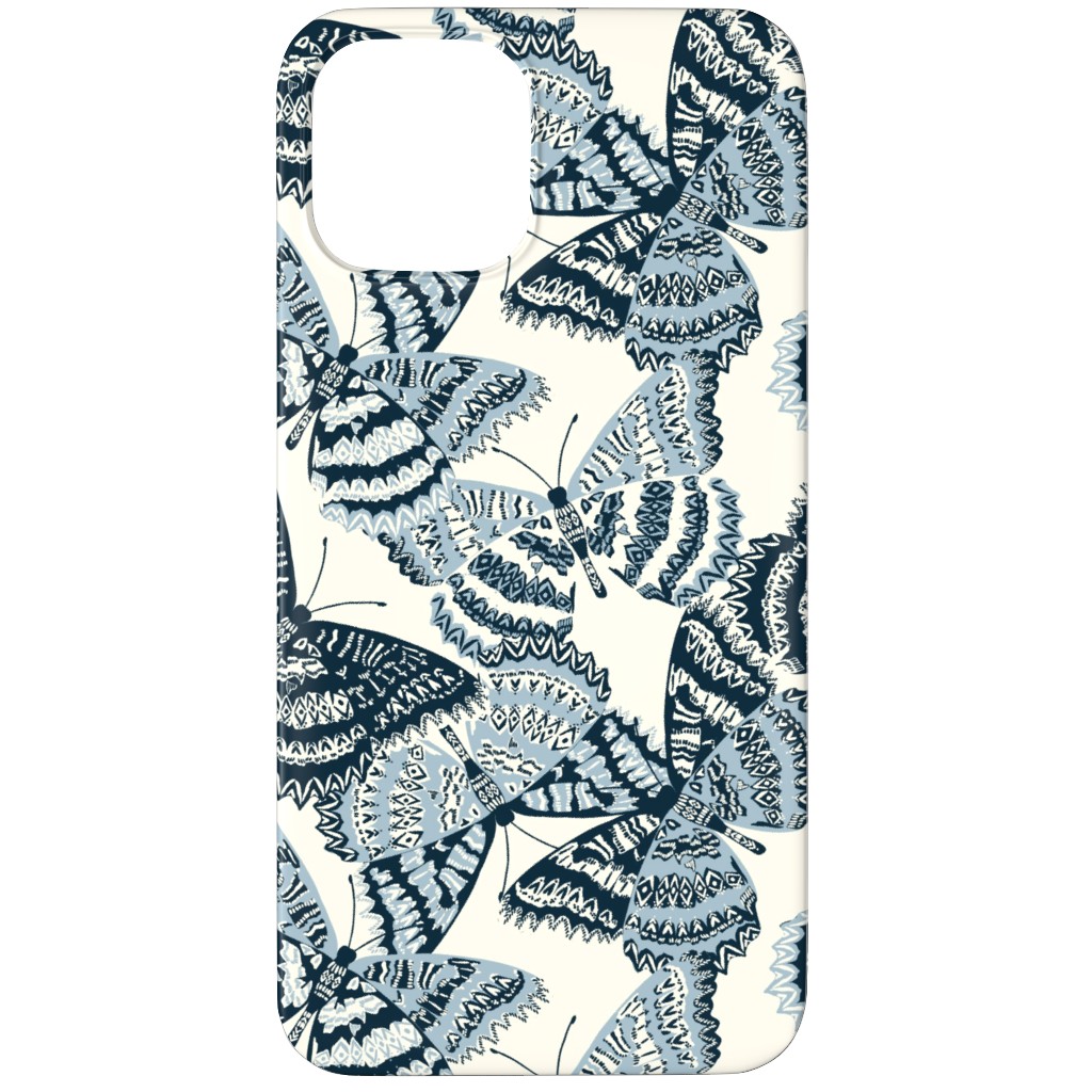 Butterfly - Hand Drawn - Blue Phone Case, Silicone Liner Case, Matte, iPhone 12 Pro, Blue