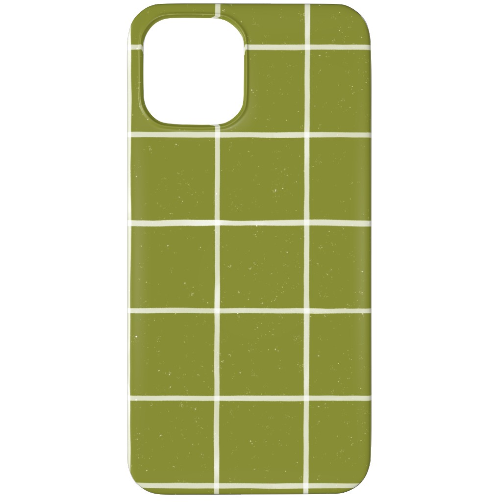 Watercolor Windowpane - Green Phone Case, Silicone Liner Case, Matte, iPhone 12 Pro, Green
