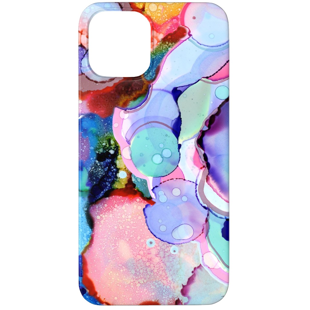 Abstract Rainbow Ink - Multi Phone Case, Silicone Liner Case, Matte, iPhone 12 Pro, Multicolor