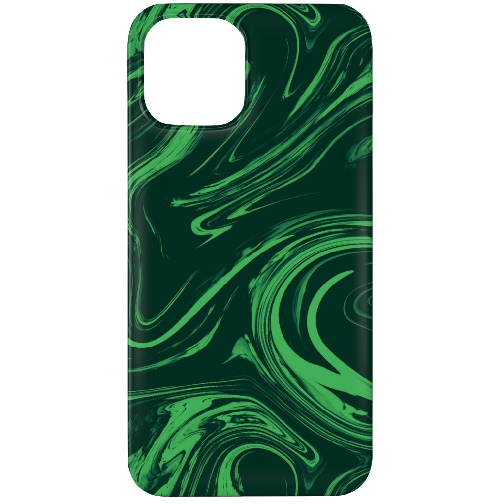 Marbled Paper - Deep Emerald Phone Case, Silicone Liner Case, Matte, iPhone 12 Pro, Green, Classic Green