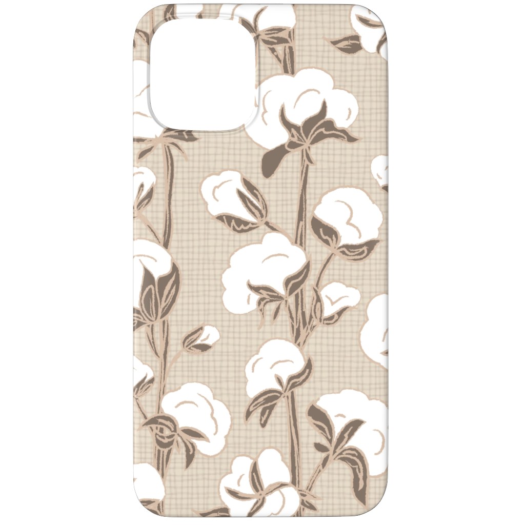 Cotton Stalk Stripe - Brown Phone Case, Silicone Liner Case, Matte, iPhone 12 Pro, Beige