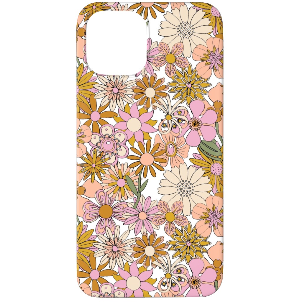 Chelsea Vintage Floral Garden - Pink Phone Case, Silicone Liner Case, Matte, iPhone 12 Pro, Pink, Bright Pink