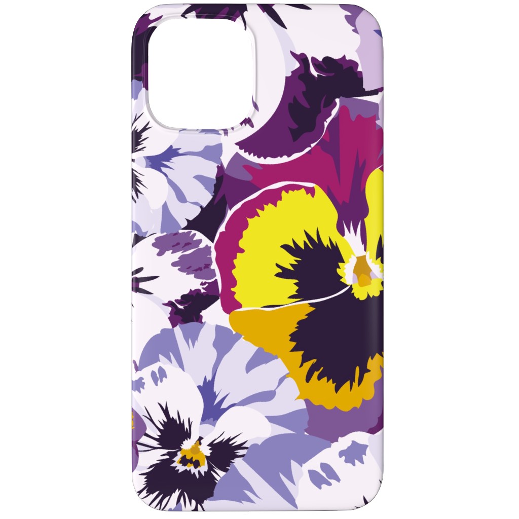 Pansy By Numbers - Purple Phone Case, Silicone Liner Case, Matte, iPhone 12 Pro, Purple