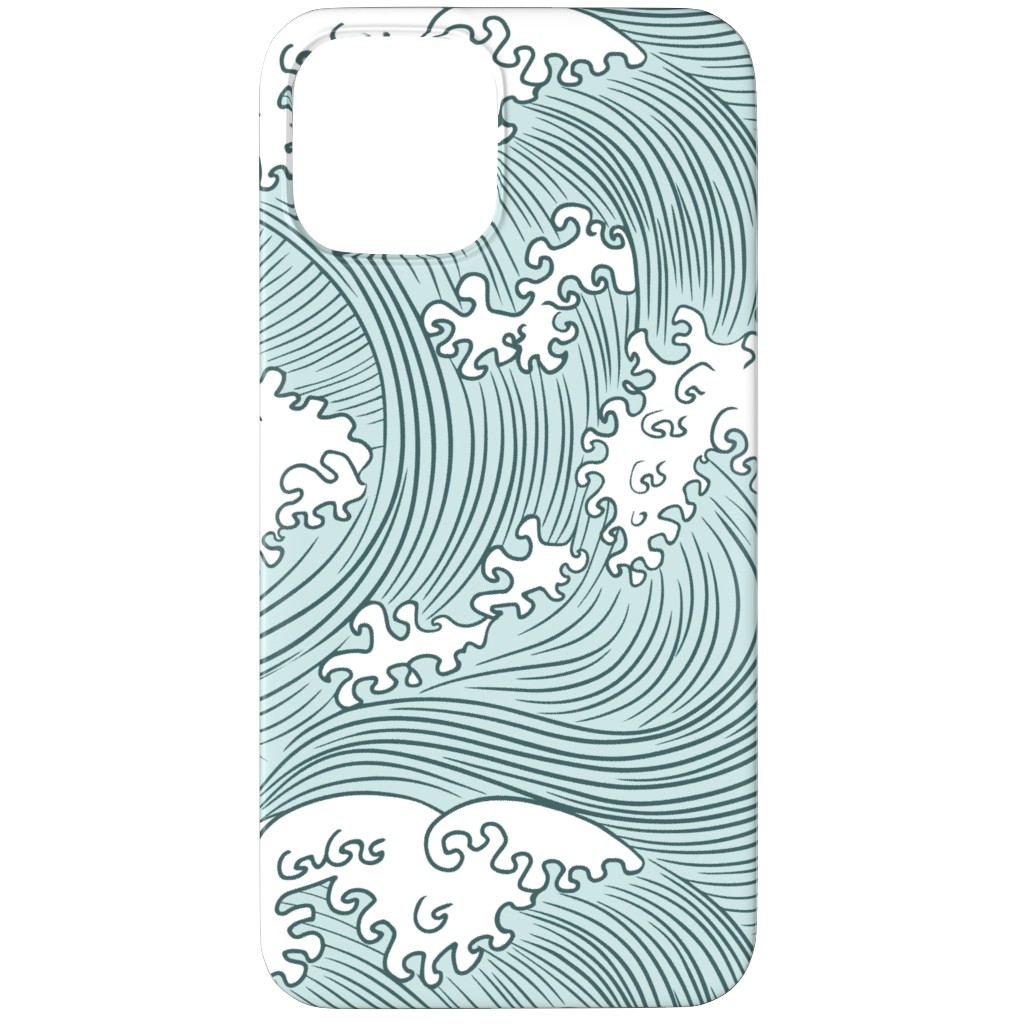 Japanese Waves Phone Case, Silicone Liner Case, Matte, iPhone 12 Pro, Blue