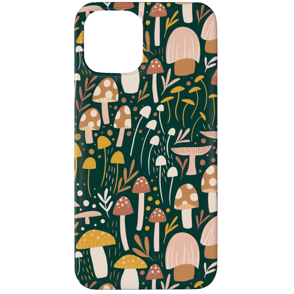 Woodland Mushroom Meadow - Green Phone Case, Slim Case, Matte, iPhone 12 Pro, Green, Classic Green