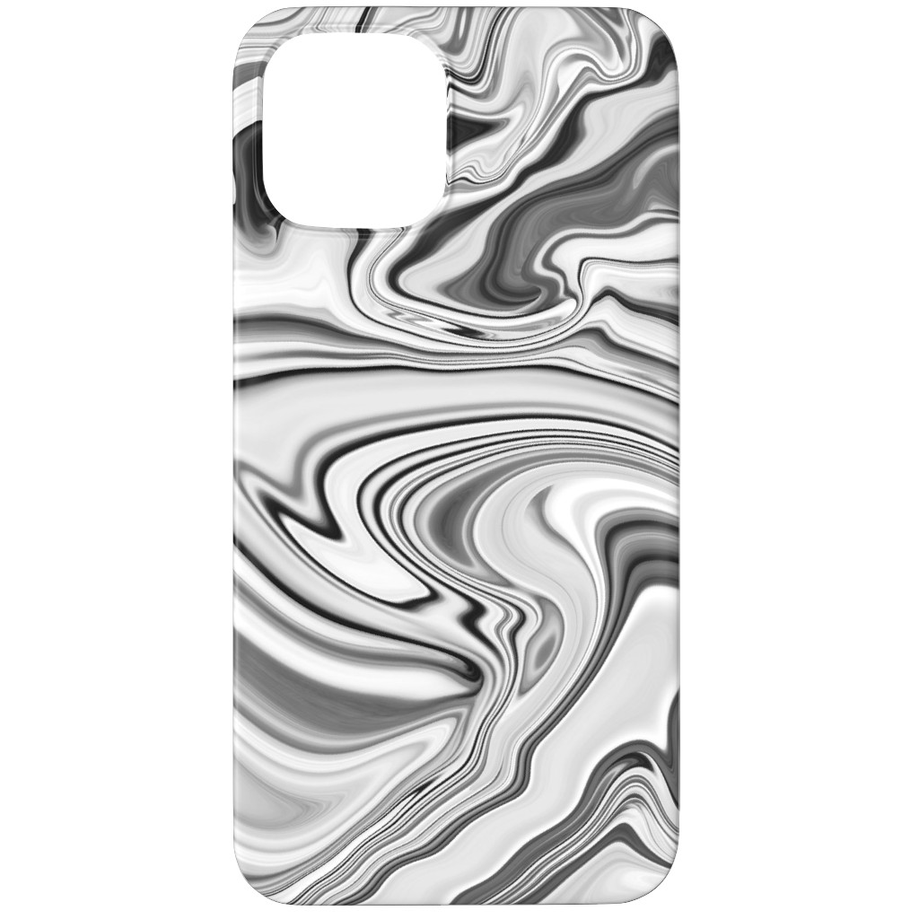 Love Spell Marble - Black and White Phone Case, Slim Case, Matte, iPhone 12 Pro, Gray, Gray