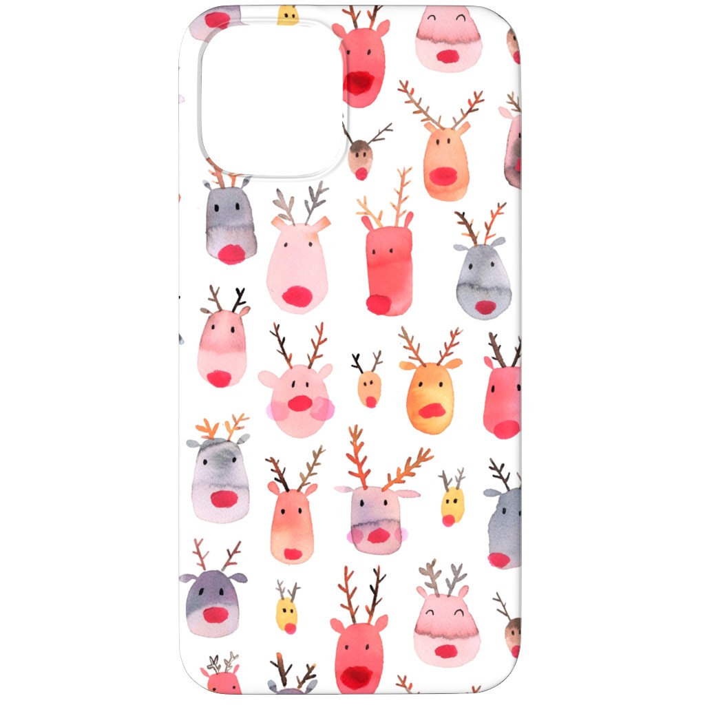 Rudolph Reindeers Phone Case, Slim Case, Matte, iPhone 12 Pro, Red, White