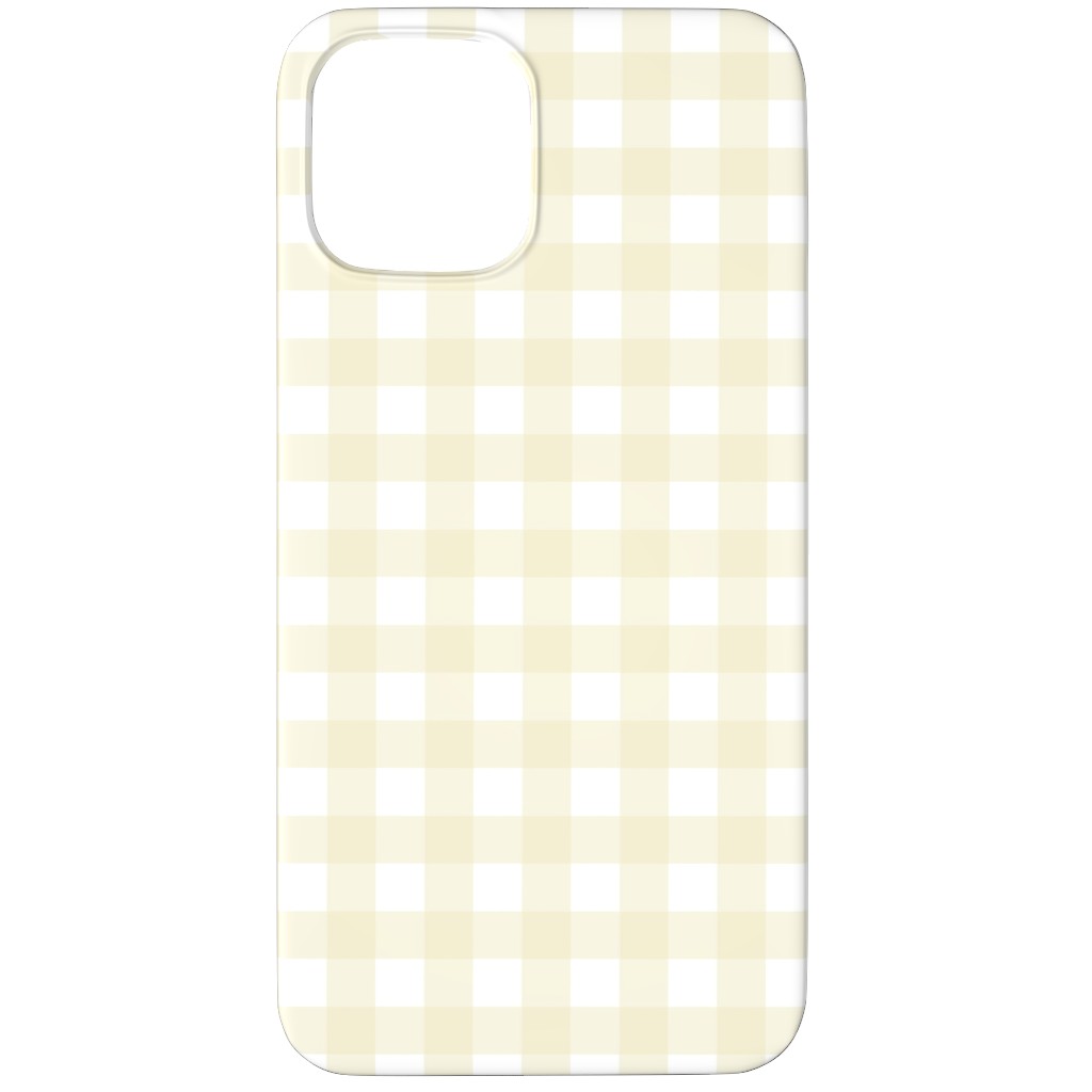 Gingham Check Phone Case, Slim Case, Matte, iPhone 12 Pro, Yellow, Cream