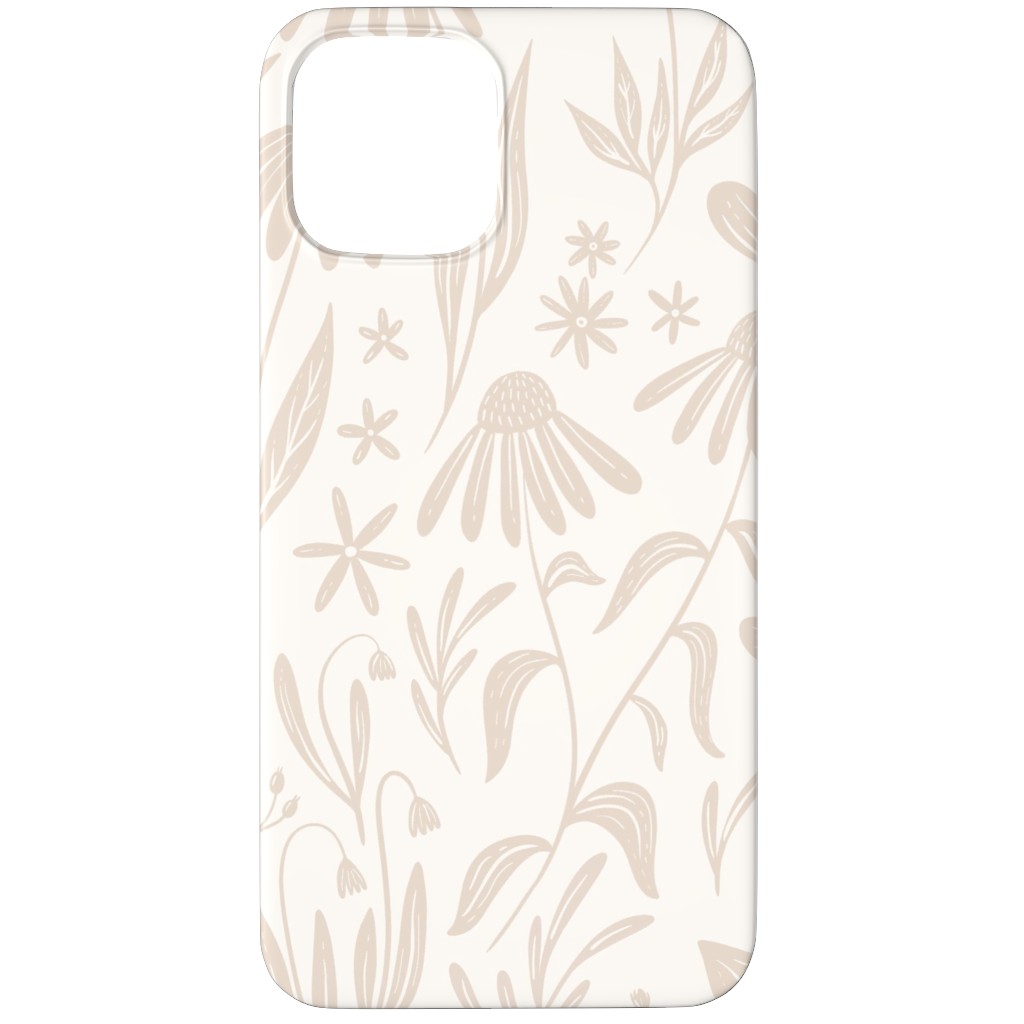 Wildflowers - Tan and Cream Phone Case, Slim Case, Matte, iPhone 12 Pro, Beige